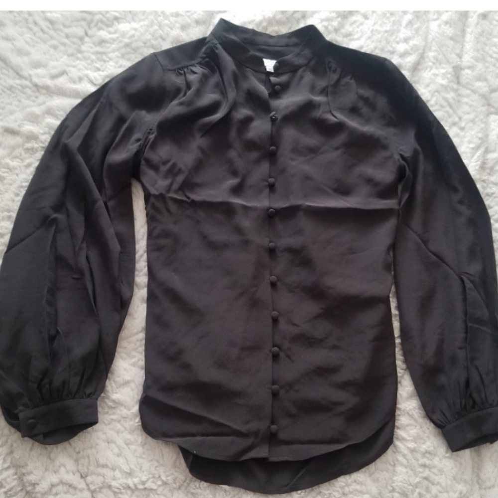 Equipment silk button down top